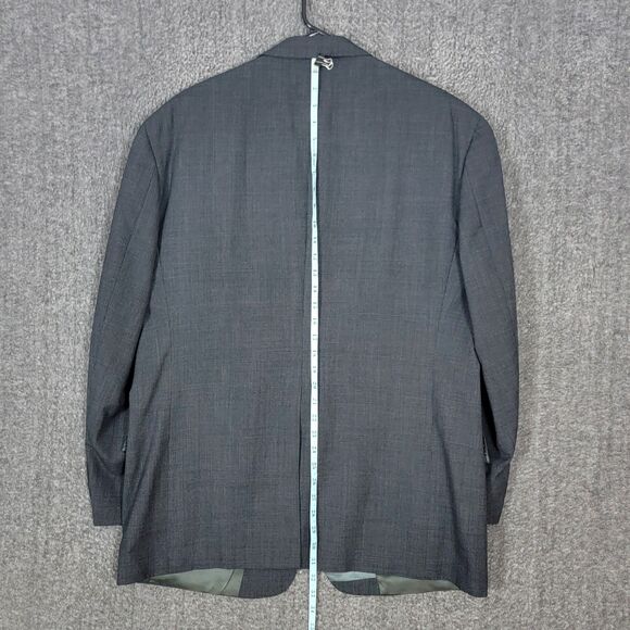 Vintage Tommy Hilfiger Blazer Mens 43R Gray Plaid Wool USA Made Jacket ACTWU - Picture 6 of 16
